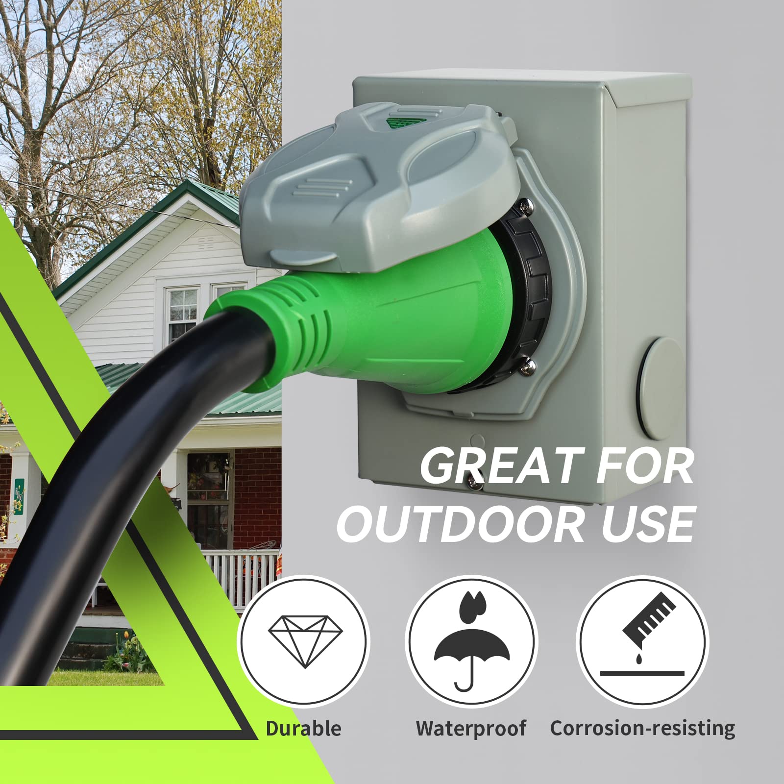 Amazon.com: RVMATE 50 Amp Generator Cord 25FT and Pre-Drilled